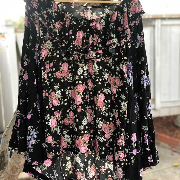 NWT FREE PEOPLE Loretta Tunic Top Dark Combo Printed Size Small - Picture 3 of 12